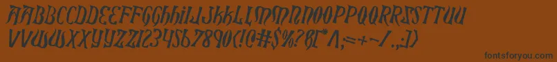 フォントXiphoscrot – 黒い文字が茶色の背景にあります