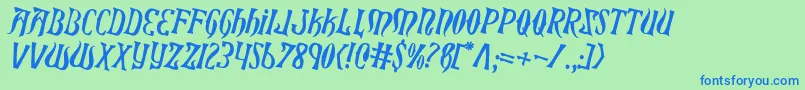 Xiphoscrot Font – Blue Fonts on Green Background