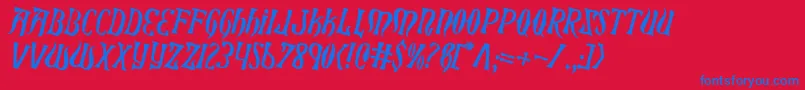 Xiphoscrot Font – Blue Fonts on Red Background