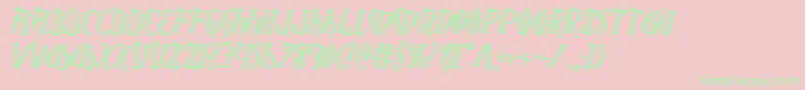 Xiphoscrot-Schriftart – Grüne Schriften auf rosa Hintergrund