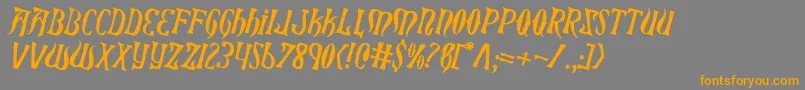 Xiphoscrot Font – Orange Fonts on Gray Background