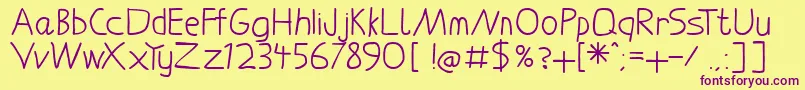 Laure Font – Purple Fonts on Yellow Background