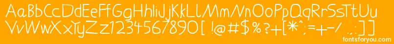 フォントLaure – オレンジの背景に白い文字