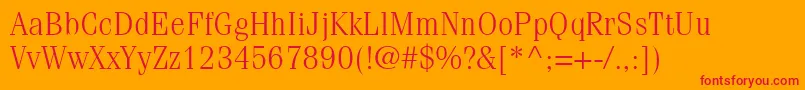 ItcFeniceLtLight Font – Red Fonts on Orange Background