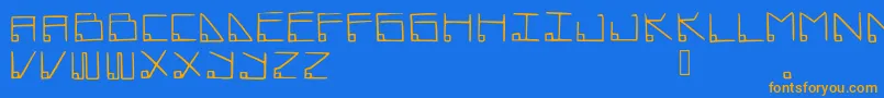 Datamost Font – Orange Fonts on Blue Background