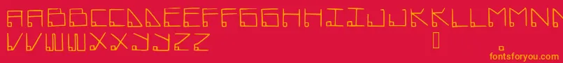 Datamost Font – Orange Fonts on Red Background