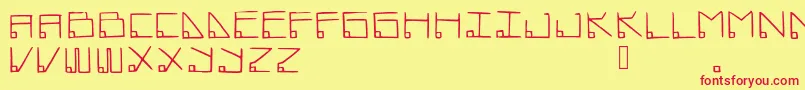 Datamost Font – Red Fonts on Yellow Background