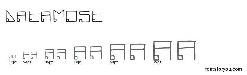 Размеры шрифта Datamost