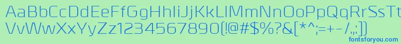 MetrikRegular Font – Blue Fonts on Green Background