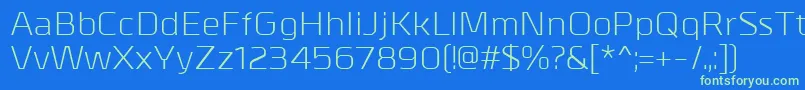 MetrikRegular Font – Green Fonts on Blue Background