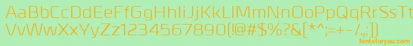 MetrikRegular Font – Orange Fonts on Green Background