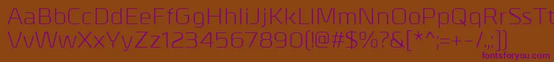 MetrikRegular Font – Purple Fonts on Brown Background