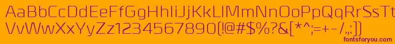 MetrikRegular Font – Purple Fonts on Orange Background