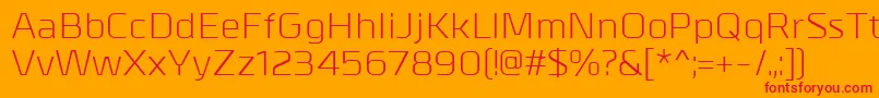MetrikRegular Font – Red Fonts on Orange Background