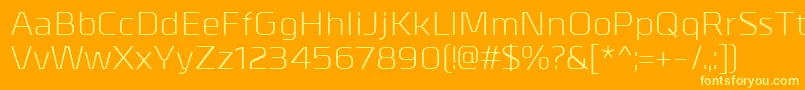 MetrikRegular Font – Yellow Fonts on Orange Background