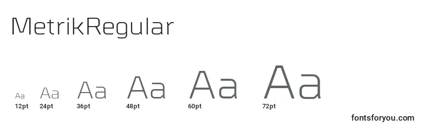 MetrikRegular Font Sizes