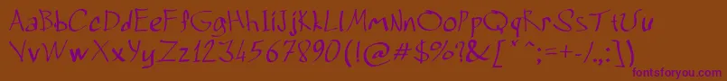 Grafitrk-Schriftart – Violette Schriften auf braunem Hintergrund