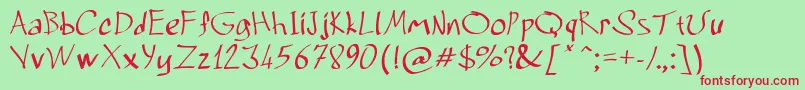 Grafitrk Font – Red Fonts on Green Background