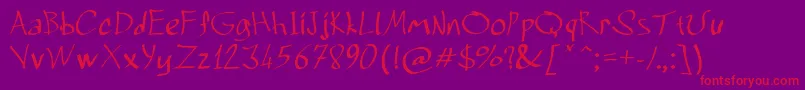 Grafitrk-Schriftart – Rote Schriften auf violettem Hintergrund