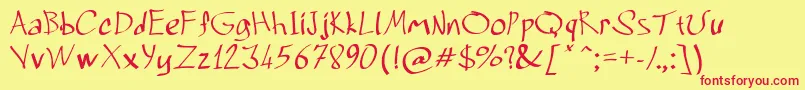 Grafitrk Font – Red Fonts on Yellow Background