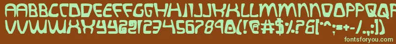 QuatlBold-fontti – vihreät fontit ruskealla taustalla