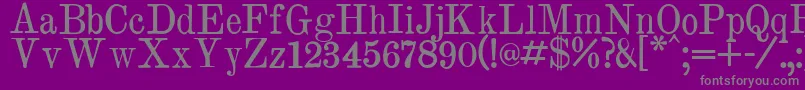 フォントBrokgauz – 紫の背景に灰色の文字