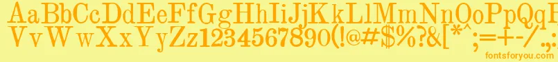 Brokgauz Font – Orange Fonts on Yellow Background