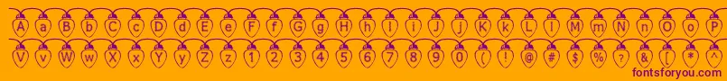 FuzzyXmasLights Font – Purple Fonts on Orange Background