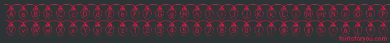 FuzzyXmasLights Font – Red Fonts on Black Background