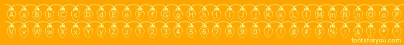 FuzzyXmasLights Font – Yellow Fonts on Orange Background