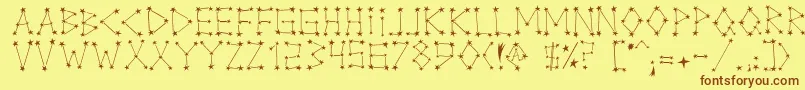 MilkyWay Font – Brown Fonts on Yellow Background