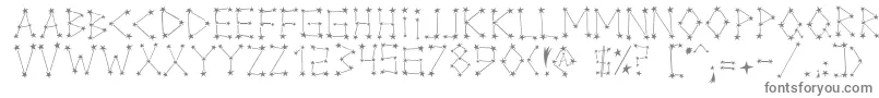 フォントMilkyWay – 白い背景に灰色の文字