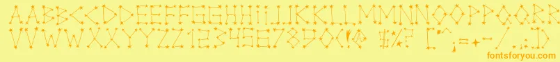 MilkyWay Font – Orange Fonts on Yellow Background