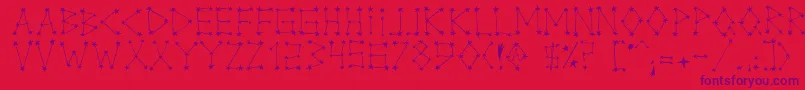 MilkyWay-Schriftart – Violette Schriften auf rotem Hintergrund