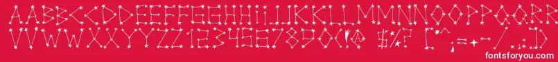 Fonte MilkyWay – fontes brancas em um fundo vermelho