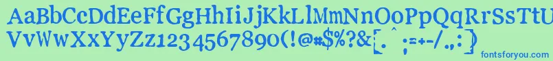 Llpew Font – Blue Fonts on Green Background