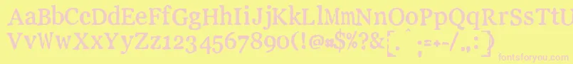 Llpew Font – Pink Fonts on Yellow Background