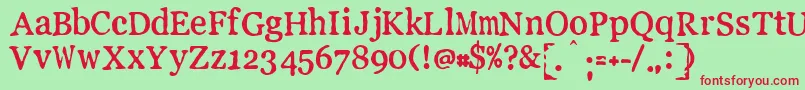 Llpew Font – Red Fonts on Green Background