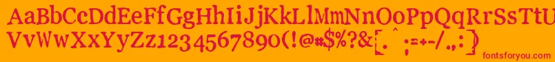 Llpew Font – Red Fonts on Orange Background