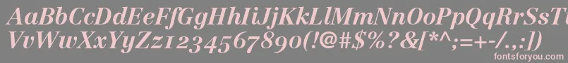 More about LinotypeCentennial76BoldItalicOldstyleFigures Font LinotypeCentennial76BoldItalicOldstyleFigures Font – Pink Fonts on Gray Background