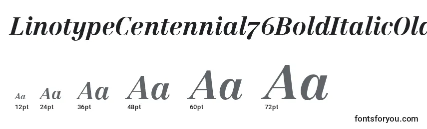 LinotypeCentennial76BoldItalicOldstyleFigures Font Sizes