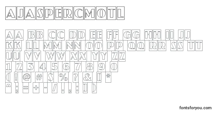 A fonte AJaspercmotl – alfabeto, números, caracteres especiais