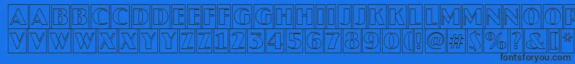 Шрифт AJaspercmotl – чёрные шрифты на синем фоне