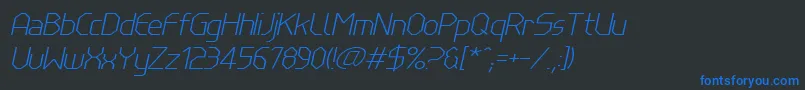 fuente LinewireThinitalic – Fuentes Azules Sobre Fondo Negro