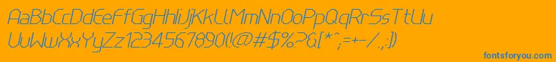 LinewireThinitalic Font – Blue Fonts on Orange Background