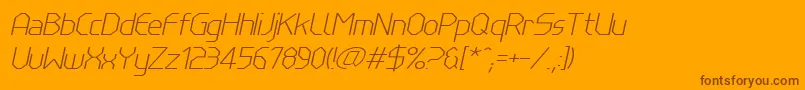 LinewireThinitalic Font – Brown Fonts on Orange Background