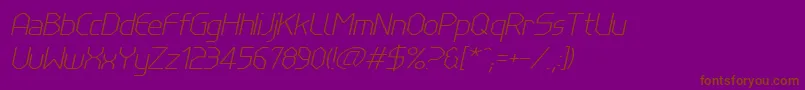 Шрифт LinewireThinitalic – коричневые шрифты на фиолетовом фоне