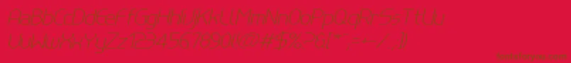LinewireThinitalic Font – Brown Fonts on Red Background
