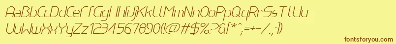 LinewireThinitalic Font – Brown Fonts on Yellow Background