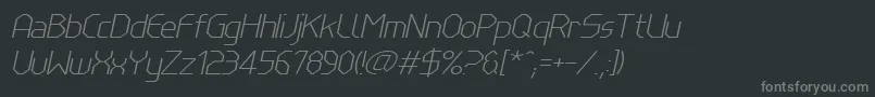 LinewireThinitalic Font – Gray Fonts on Black Background